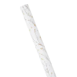 Berry Branches Gift Wrapping Paper in White & Silver - 30" x 8' Roll