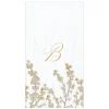 Berry Branches White/Silver Guest Towel with Initial B