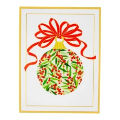 Berry Decorated Ornament Classic Embossed Boxed Christmas Cards - includes 10 cards & envelopes