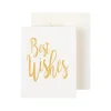 Best Wishes Script Gift Enclosure Cards in Gold Foil - 4 Mini Cards & 4 Envelopes