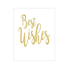 Best Wishes Script Gift Enclosure Cards in Gold Foil - 4 Mini Cards & 4 Envelopes