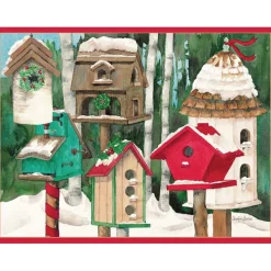 Birdhouses Classic Boxed Christmas Cards - includes 15 cards & envelopes