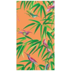 Birds in Paradise Paper Guest Towel Napkins in Orange - 15 Per Package
