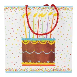 Birthday Cake Medium Square Gift Bags - One Gift Bag Included