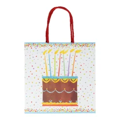 Birthday Cake Medium Square Gift Bags - One Gift Bag Included