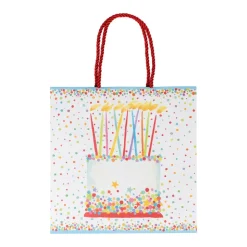 Birthday Cake Medium Square Gift Bags - One Gift Bag Included