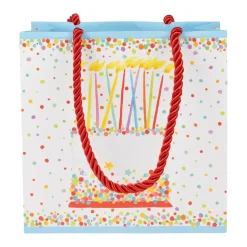 Birthday Cake Small Square Gift Bags - One Gift Bag Included