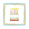 Birthday Cake Square Paper Salad & Dessert Plates - 8 Per Package