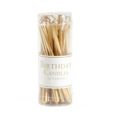Birthday Candles in Gold - 20 Candles Per Box