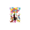 Birthday Party Animals - Set Of Six Greeting Cards And Envelopes