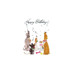 Birthday Party Animals - Set Of Six Greeting Cards And Envelopes