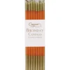 Birthday Slims Birthday Candles in Bright Orange & Gold - 16 Candles Per Box