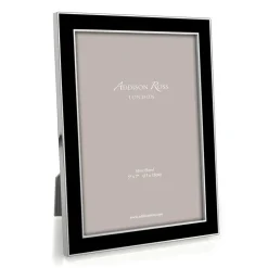 Black Enamel 5" x 7" Picture Frame with Silver Trim - 1 Each
