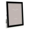 Black Enamel 4" x 6" Picture Frame with Silver Trim - 1 Each