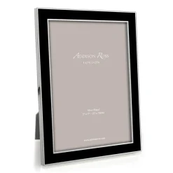 Black Enamel 4" x 6" Picture Frame with Silver Trim - 1 Each
