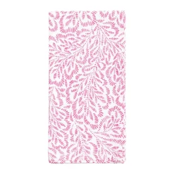 Block Print Leaves Cotton Dinner Napkins in Fuchsia & White - Set of 4