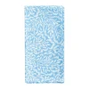 Block Print Leaves Cotton Dinner Napkins in Blue & White - Set of 4, Three Sets