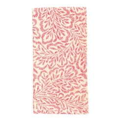 Block Print Leaves Cotton Dinner Napkins in Coral & Fuchsia - Set of 4