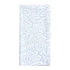 Block Print Leaves Cotton Dinner Napkins in White & Blue - Set of 4, Three Sets