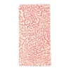 Block Print Leaves Cotton Dinner Napkins in Coral & Fuchsia - Set of 4, Three Sets