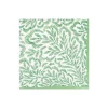 Block Print Leaves Paper Cocktail Napkins in Green - 20 Per Package