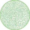 Block Print Leaves Round Paper Placemats in Green - 12 Per Package