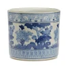 Blue and White Garden Scene Vase/Planter - 1 each