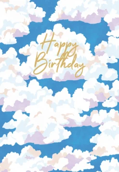 Blue Skies Foil Greeting Card - includes 1 Greeting Card