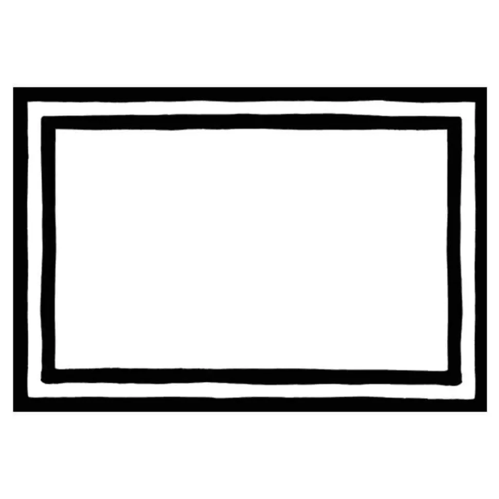 Border Stripe Place Cards in Black Foil - 8 Per Package