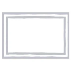 Border Stripe Place Cards in Silver Foil - 8 Per Package