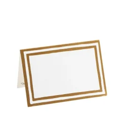 Border Stripe Place Cards in Gold Foil - 8 Per Package