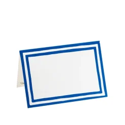 Border Stripe Place Cards in Blue Foil - 8 Per Package