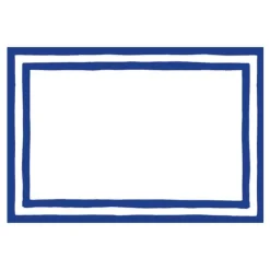 Border Stripe Place Cards in Blue Foil - 8 Per Package