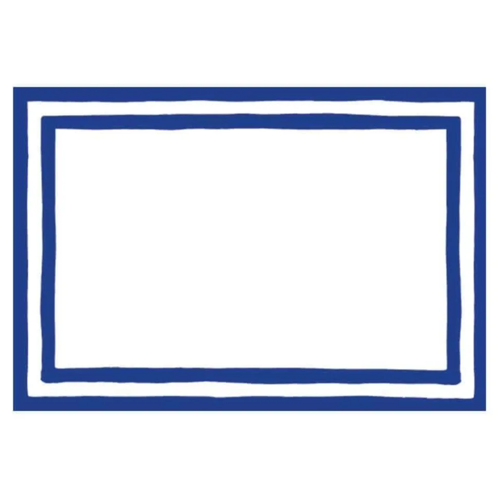 Border Stripe Place Cards in Blue Foil - 8 Per Package