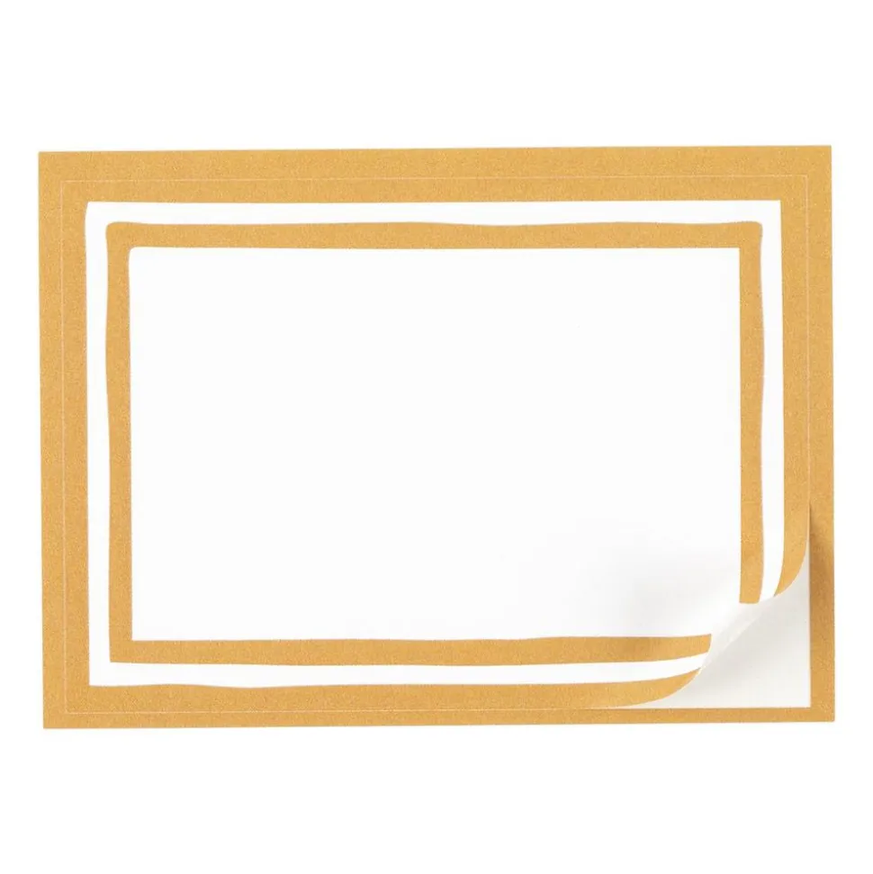 Border Stripe Self-Adhesive Labels in Gold - 12 Per Package