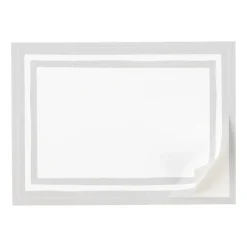 Border Stripe Self-Adhesive Labels in Silver - 12 Per Package