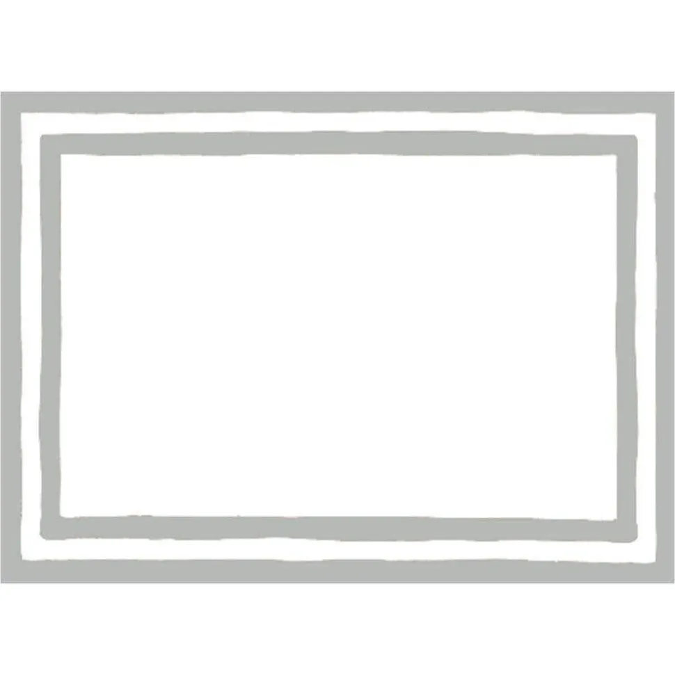 Border Stripe Self-Adhesive Labels in Silver - 12 Per Package