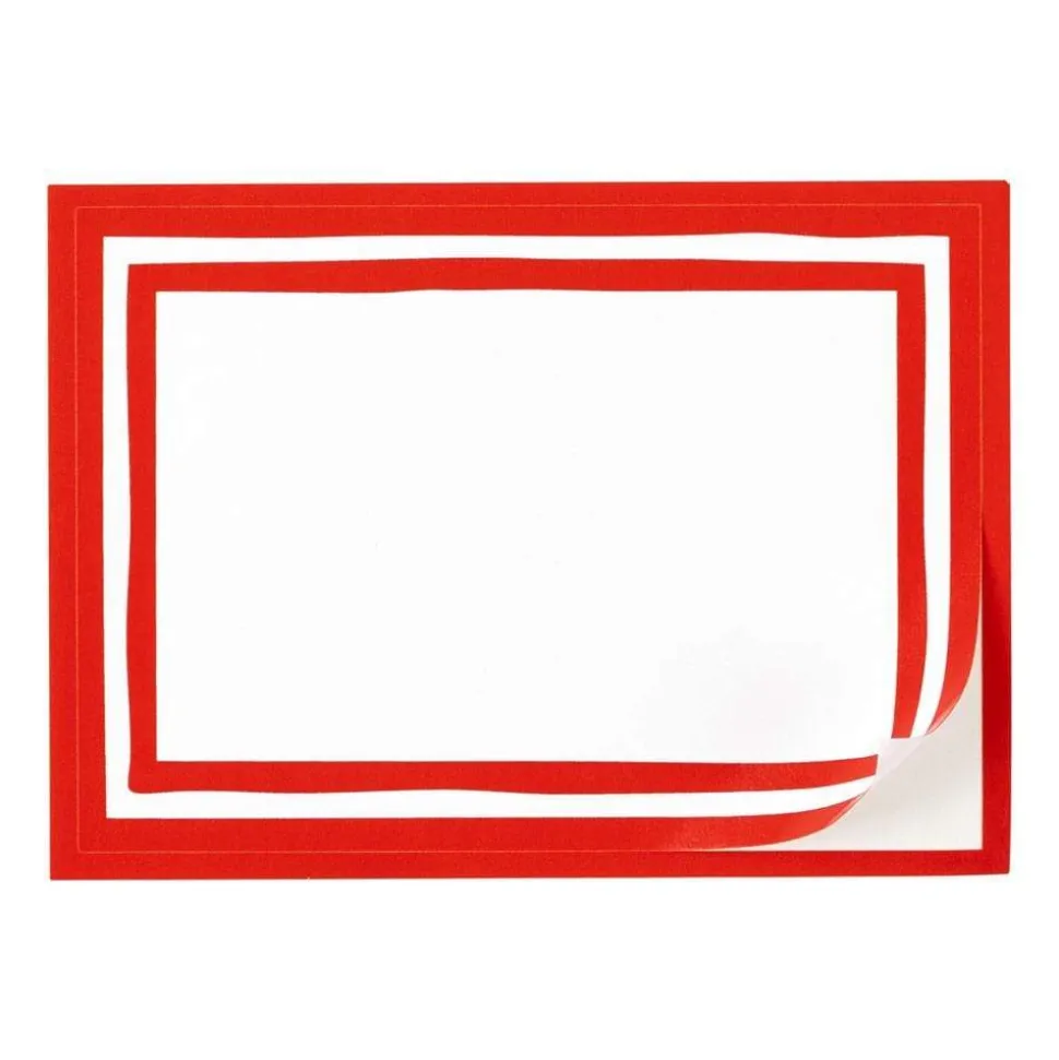 Border Stripe Self-Adhesive Labels in Red - 12 Per Package
