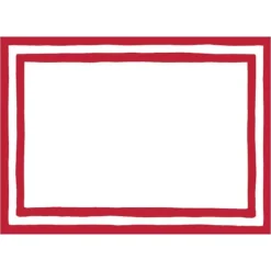 Border Stripe Self-Adhesive Labels in Red - 12 Per Package