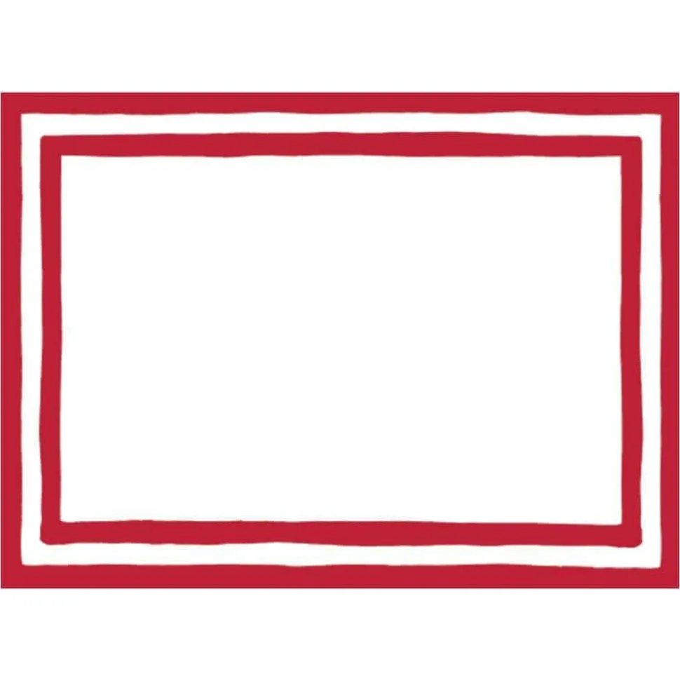 Border Stripe Self-Adhesive Labels in Red - 12 Per Package