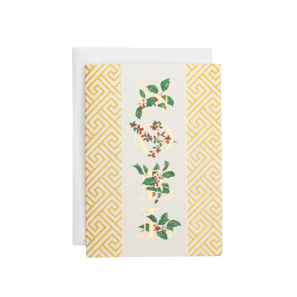 Botanical Noel And Fretwork Small Boxed Christmas Cards - includes 15 cards & envelopes