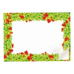 Boxwood with Berries Self-Adhesive Labels - 12 Per Package