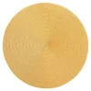 Braided Round Placemat in Mustard & Tan - 1 Each