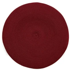 Braided Round Placemat in Bordeaux - 1 Each