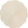 Braided Scallop Edge Round Placemat in Sand & Silver - 1 Each