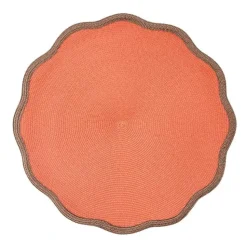Braided Scallop Harvest Border Placemat in Terracotta - 1 Each