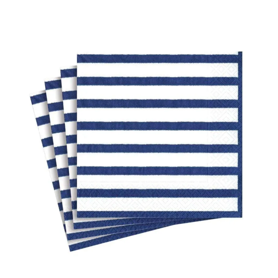 Bretagne Paper Cocktail Napkins in Blue - 20 Per Package