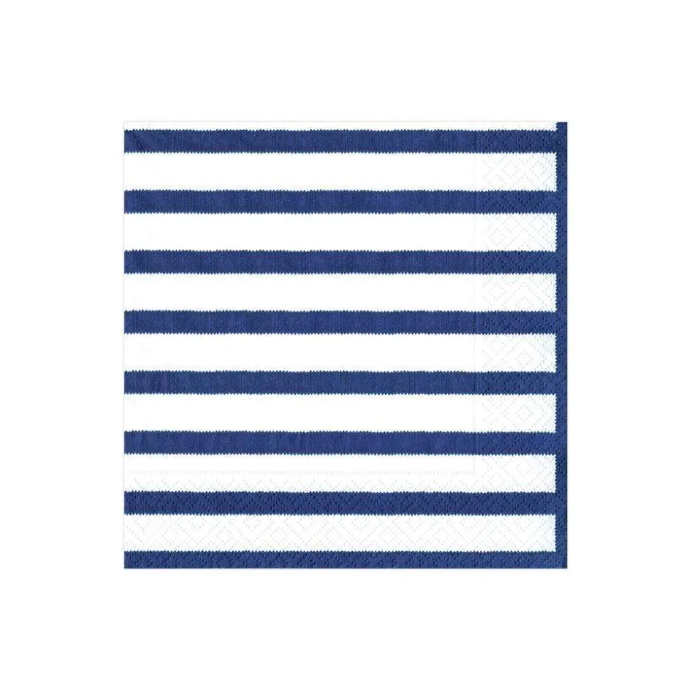 Bretagne Paper Cocktail Napkins in Blue - 20 Per Package