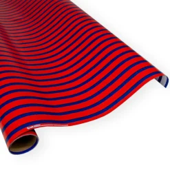 Bretagne Reversible Gift Wrapping Paper in Red & Blue - 30" x 8' Roll