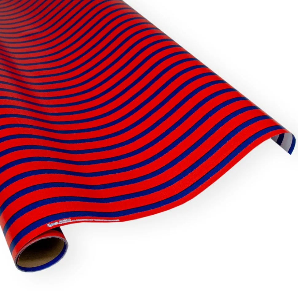 Bretagne Reversible Gift Wrapping Paper in Red & Blue - 30" x 8' Roll